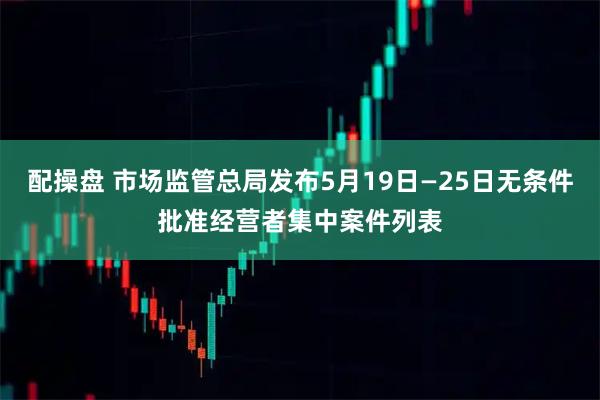 配操盘 市场监管总局发布5月19日—25日无条件批准经营者集中案件列表